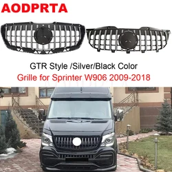 W906 Grille 2009-2018 GTR Panamericana Style Front Bumper Grill Hood for Mercedes Sprinter 1500 2500 3500 W906 Silver Black