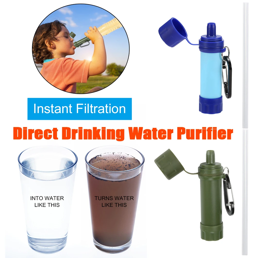 Personal Wild Life Emergency Water Filtering Tools Survival Water Purifier Straw Portable Filtering Straw for Wild Drinking