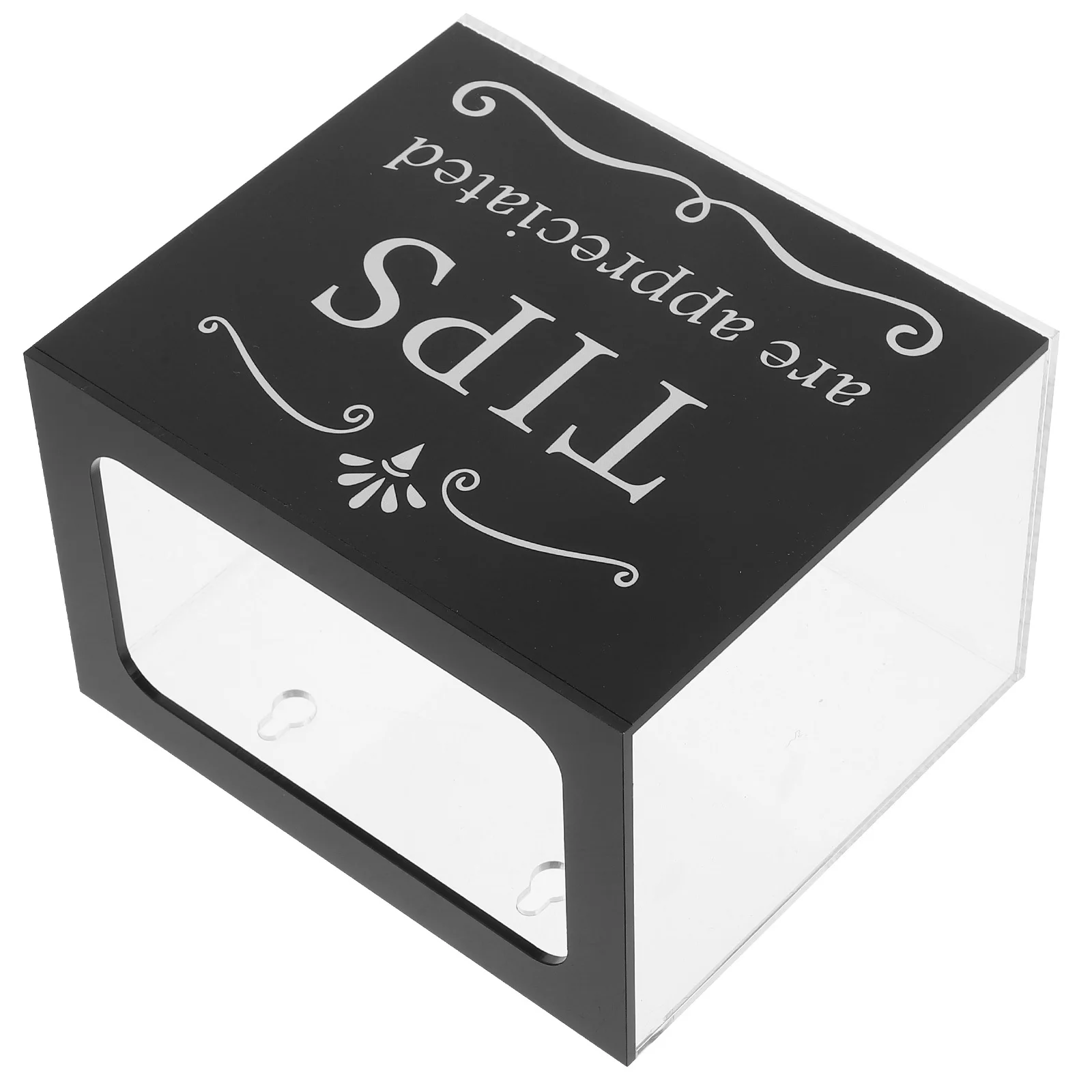 

Acrylic Suggestion Box Clear Black Rectangular Tip Jar Cash Raffle Donation Money Collection Office Desk Accessories