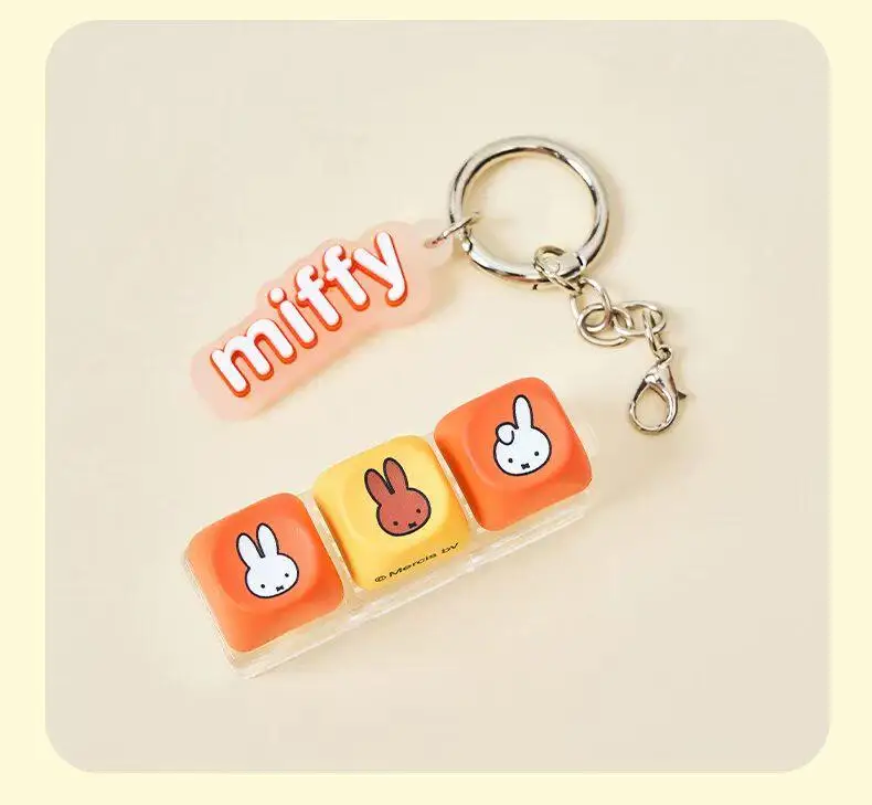 Miffy Kaninchen 6 Stile Farblich Abgestimmte Tastenkappen-Schlüsselanhänger Überraschungs-Blindbox Geschenke Spielzeugmodelle Anime-Figuren Sammelornamente – Detail 8