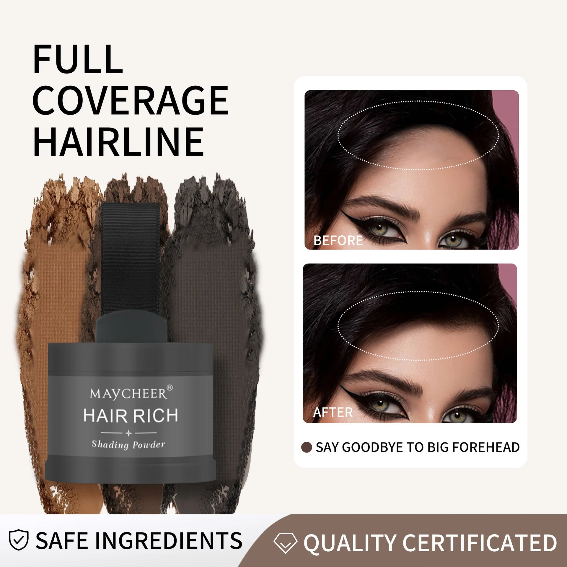 Hair Line Powder 4g Black Root Cover Up Natural Instant Waterproof Hairline Shadow Powder Hair Concealer Coverage 24 Color