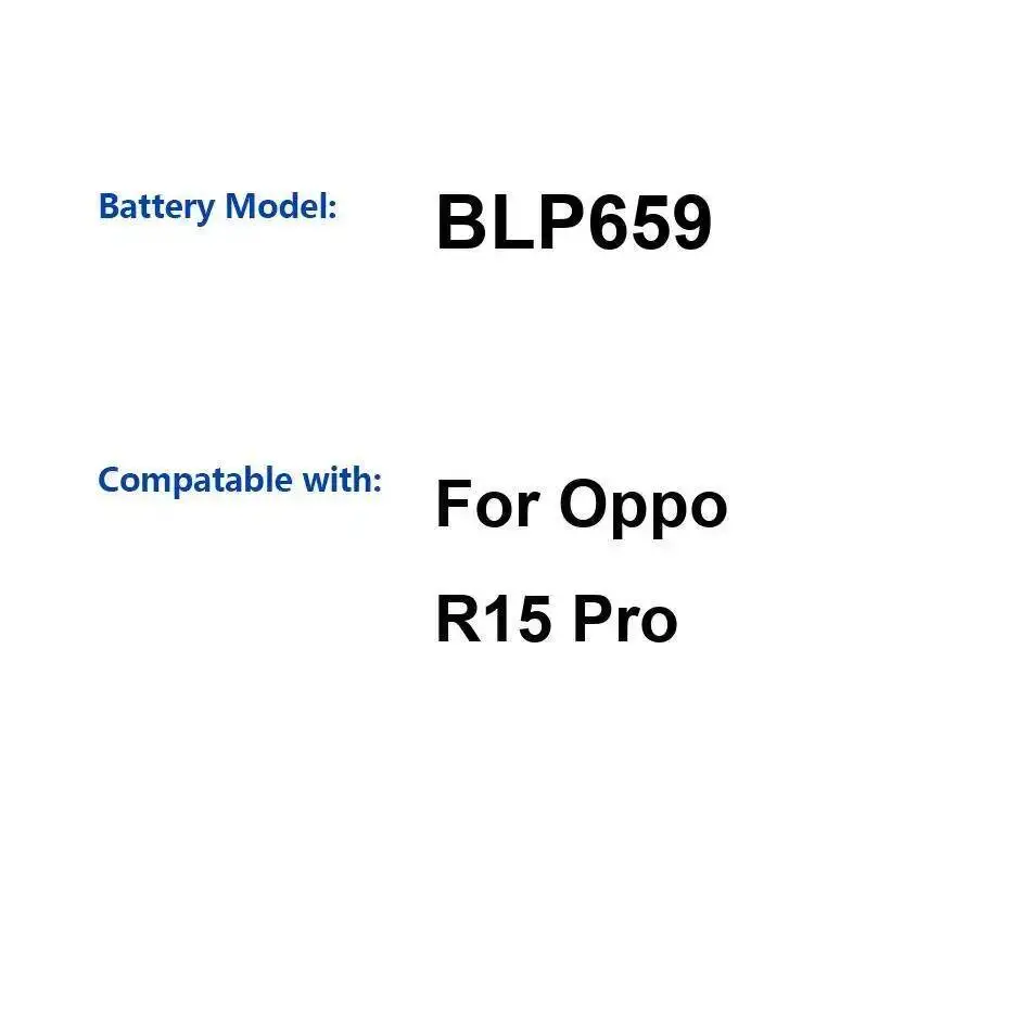 

Long Lasting Mobile Phone Battery BLP659 3430Mah For Oppo R15 Pro
