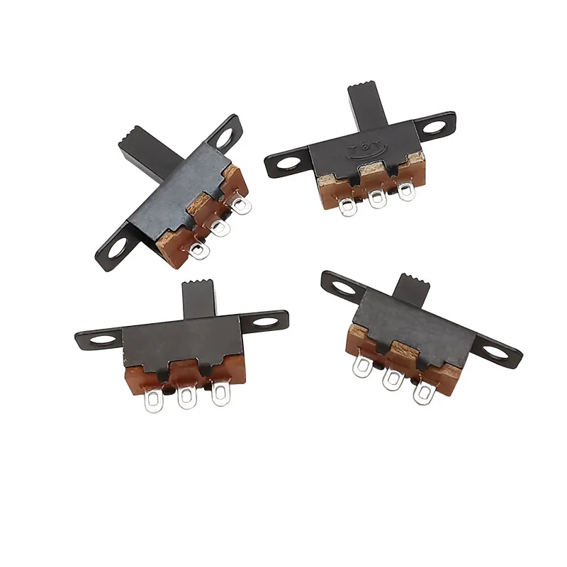 10 szt. Przełącznik Mini przełącznik SS12F15 3 piny 1P 2T przełącznik suwakowy do elektroniczna zabawka DIY z uchwytem 3-6MM DC 50V 0.5A