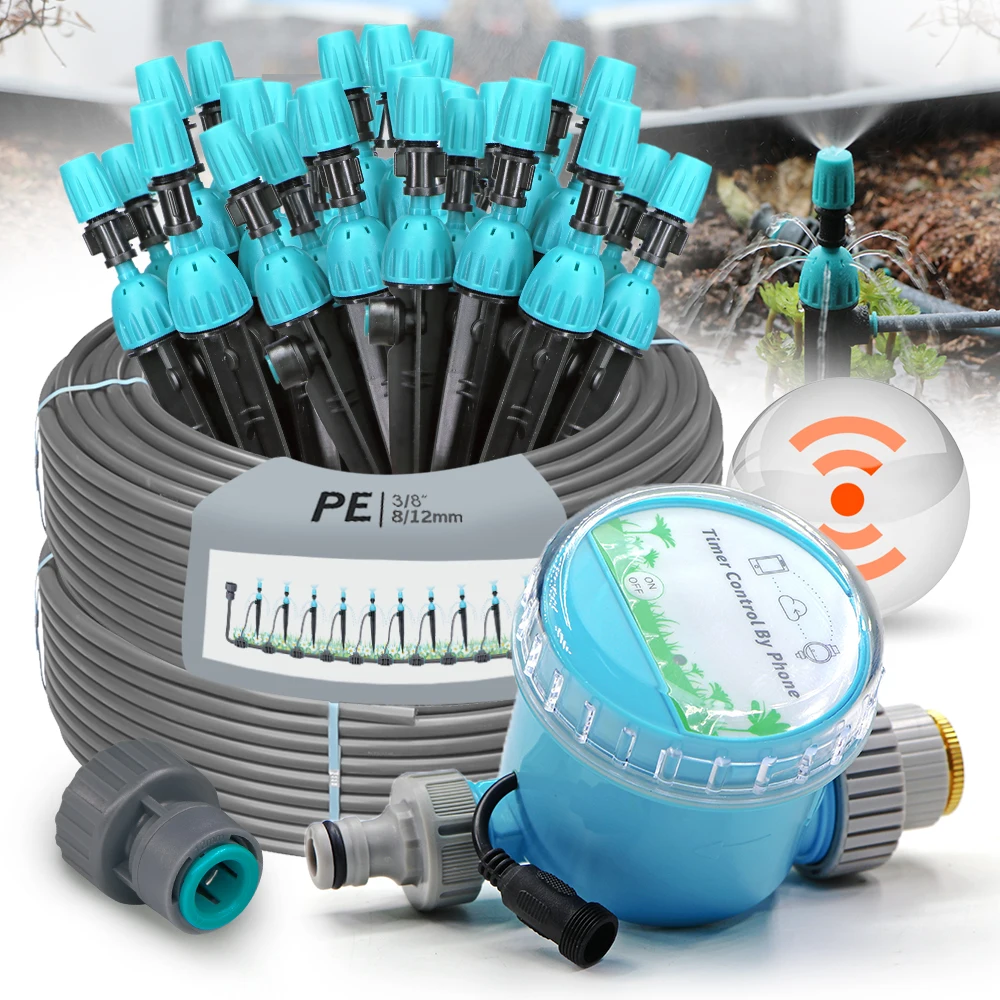 High Quality 3/8”PE Hose Automatic Drip Irrigation Kit Quick Connec 195mm Stake Sprayer GardenWatering System for Plants Insert