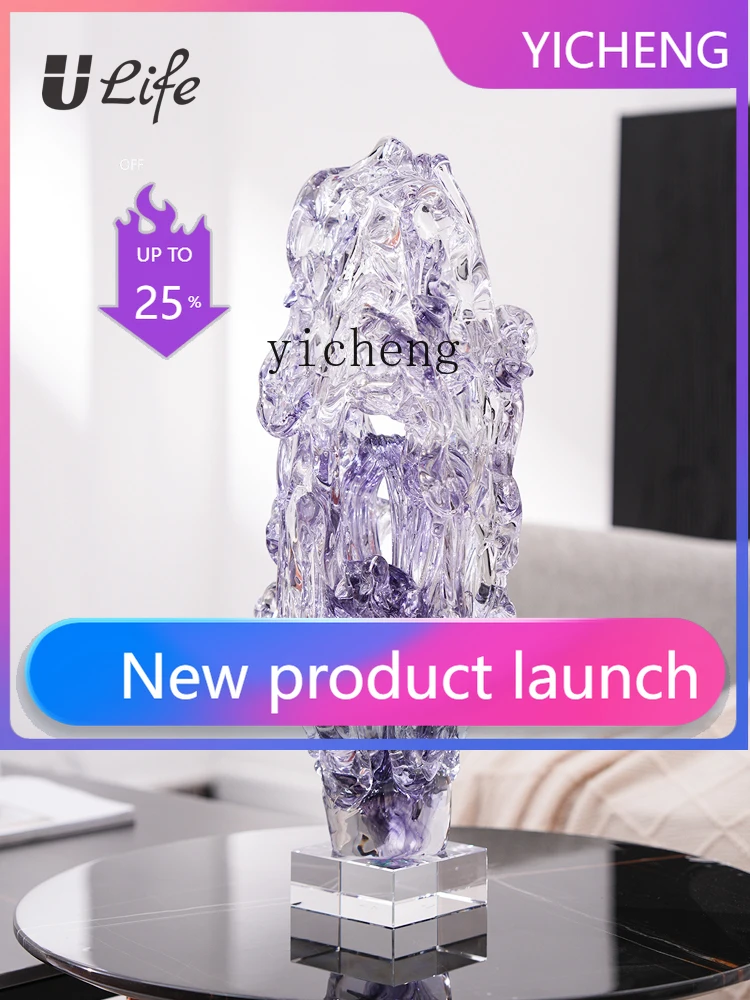 w28  fortune tree ornament glazed Taihu stone living room model room desktop decoration gift