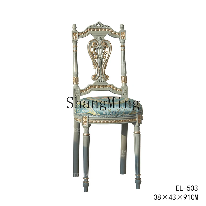 

ZYY exquisite high-end new home high-end solid wood hand-carved desk chair home dressing leisure chair