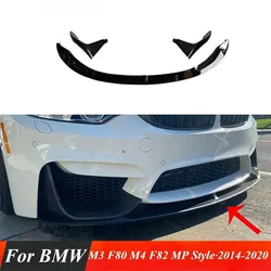 For BMW M3 F80 M4 F82 MP Style·2014-2020 Car High Quality ABS Front Bmuper Lip Spoiler Glossy Black Or Carbon Fiber Look