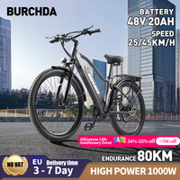 BURCHDA RX70 1000W45KM/H 27.5 Inch Electric Bike 48V20AH Lithium Battery Mountain Electric Bicycle Motorcycle For Adults