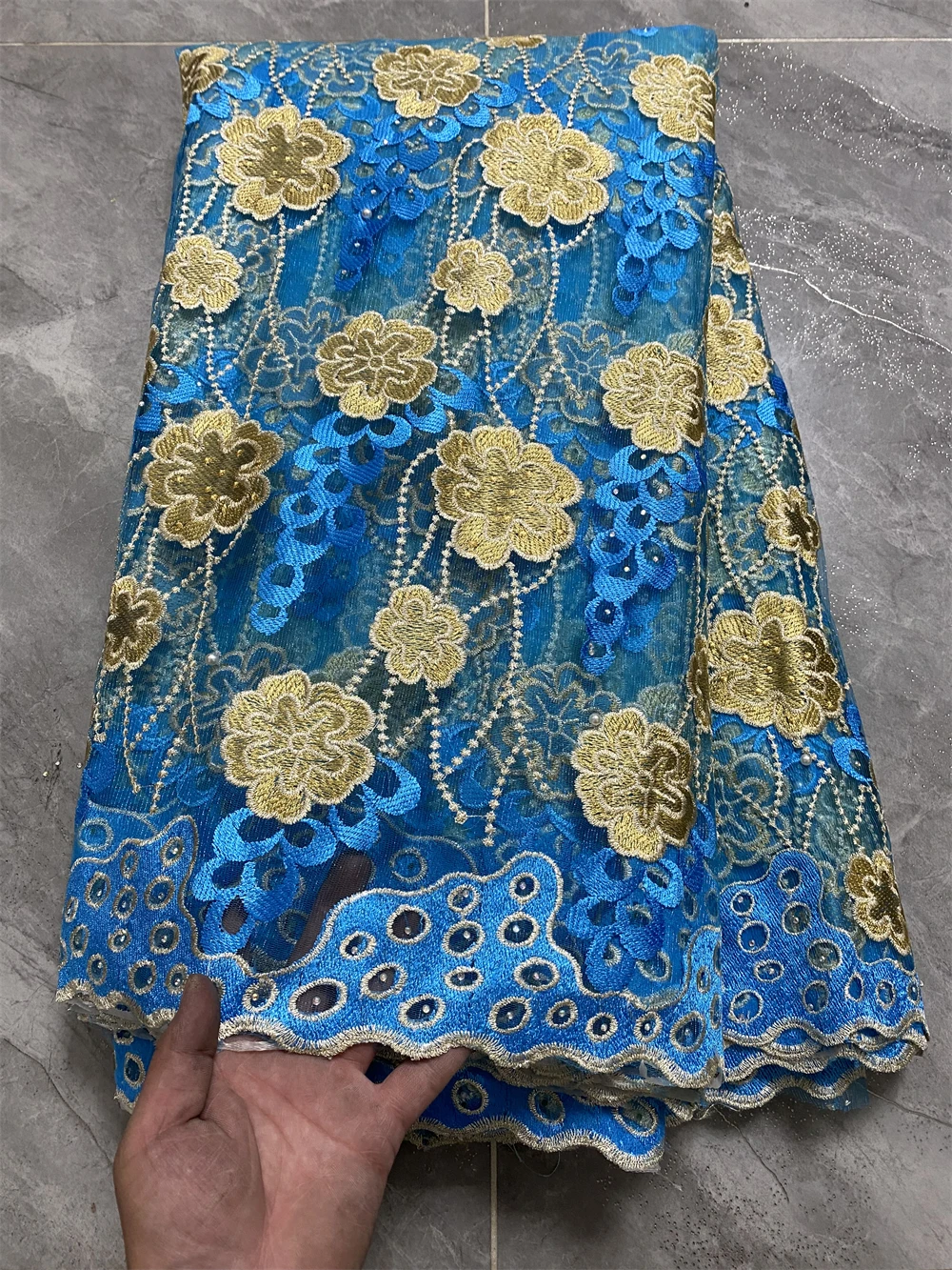 Feminino Tule Francês Bordado Renda, Alta Qualidade, Africano, Vestido de Festa, 5 Jardas