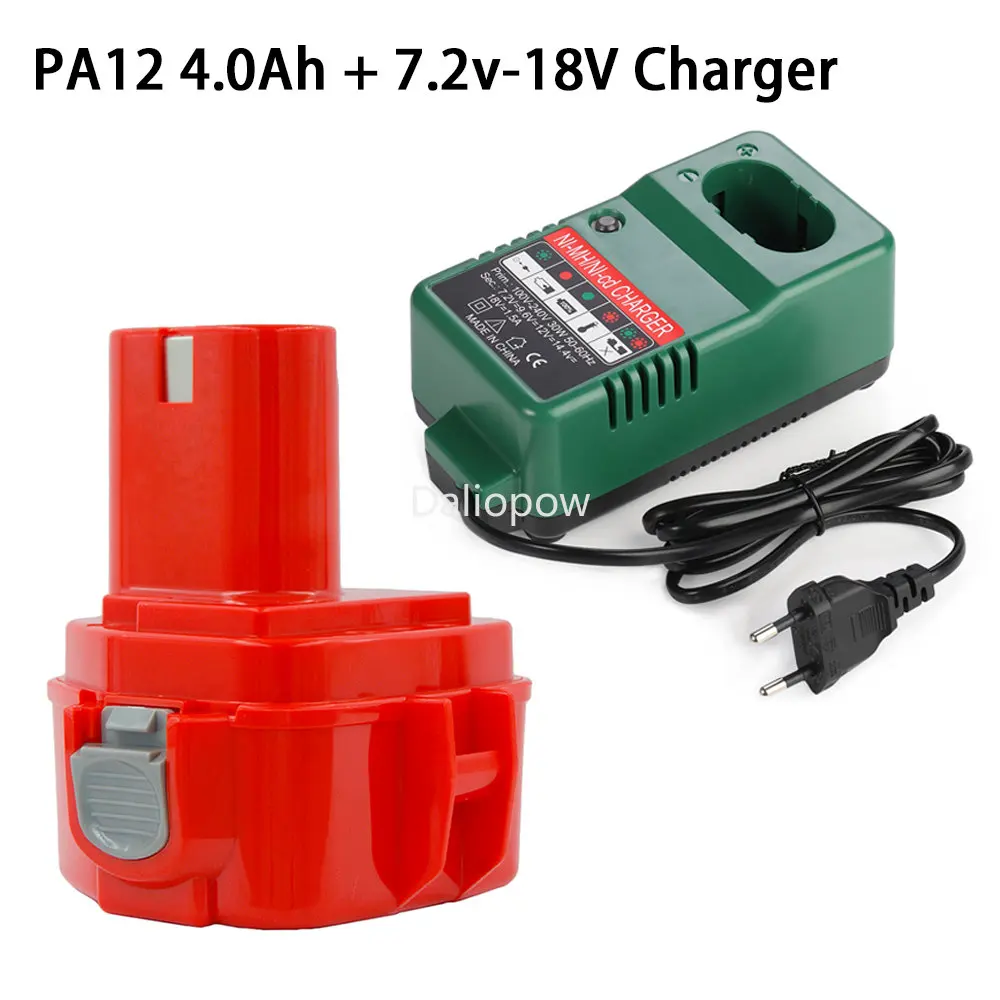 PA12 12V 4000mAh Ni-MH Rechargeable Battery and Charger for Makita 1220 1233 1234 1235 6270D 6271D 6227D 6317D 8270D 1050D 4013D