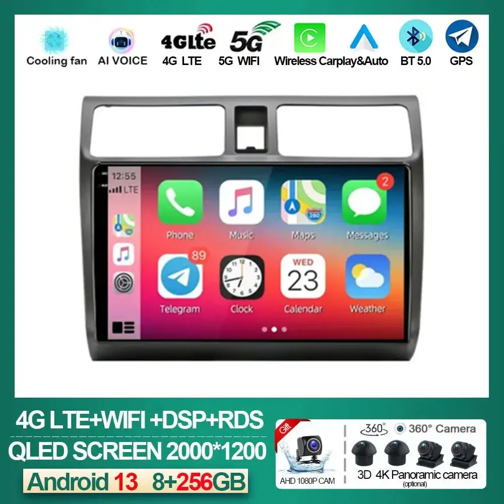 

10"For Suzuki Swift 2003-2010 Carplay 2 Din Android 13 Car Radio Multimidia Video Player GPS Navigation Head Unit Stereo NO DVD