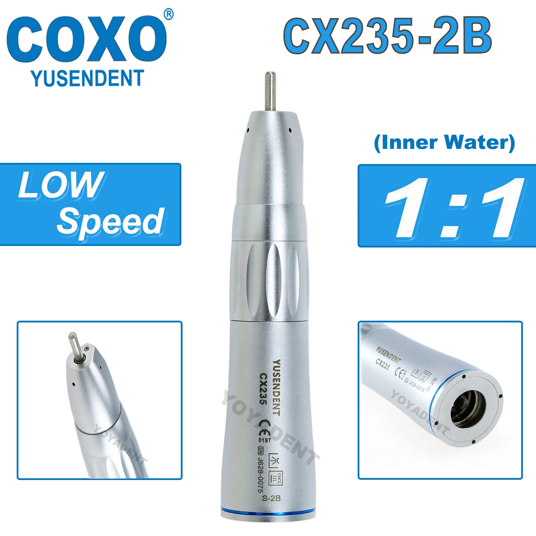 COXO-Motor de aire Dental de baja velocidad, Motor de pulverización de agua de canal interno de ángulo recto, 2/4 agujeros, tipo E, compatible con NSK KAVO W & H