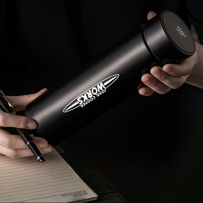 

Smart Thermos Car Logo Color Temperature Car Travel Mug For Mini Cooper One JCW Works F54 F55 F56 F57 F60 R50 R52 R53 R55 R56