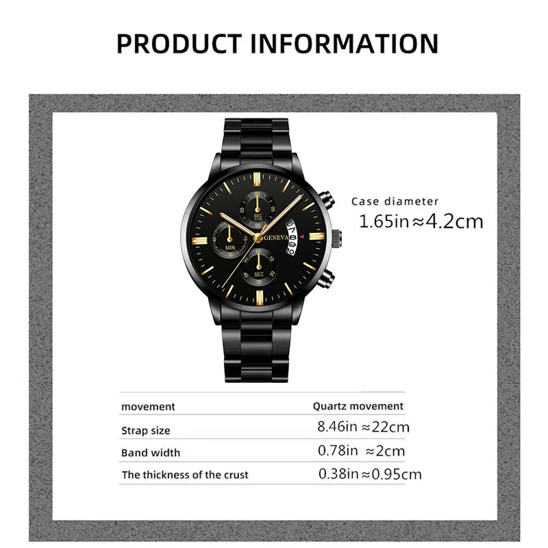 2 قطعة رجال الأعمال عادية الرياضة الفولاذ المقاوم للصدأ كوارتز ساعة اليد التقويم الذكور الكلاسيكية سوار مجموعة ساعة مضيئة