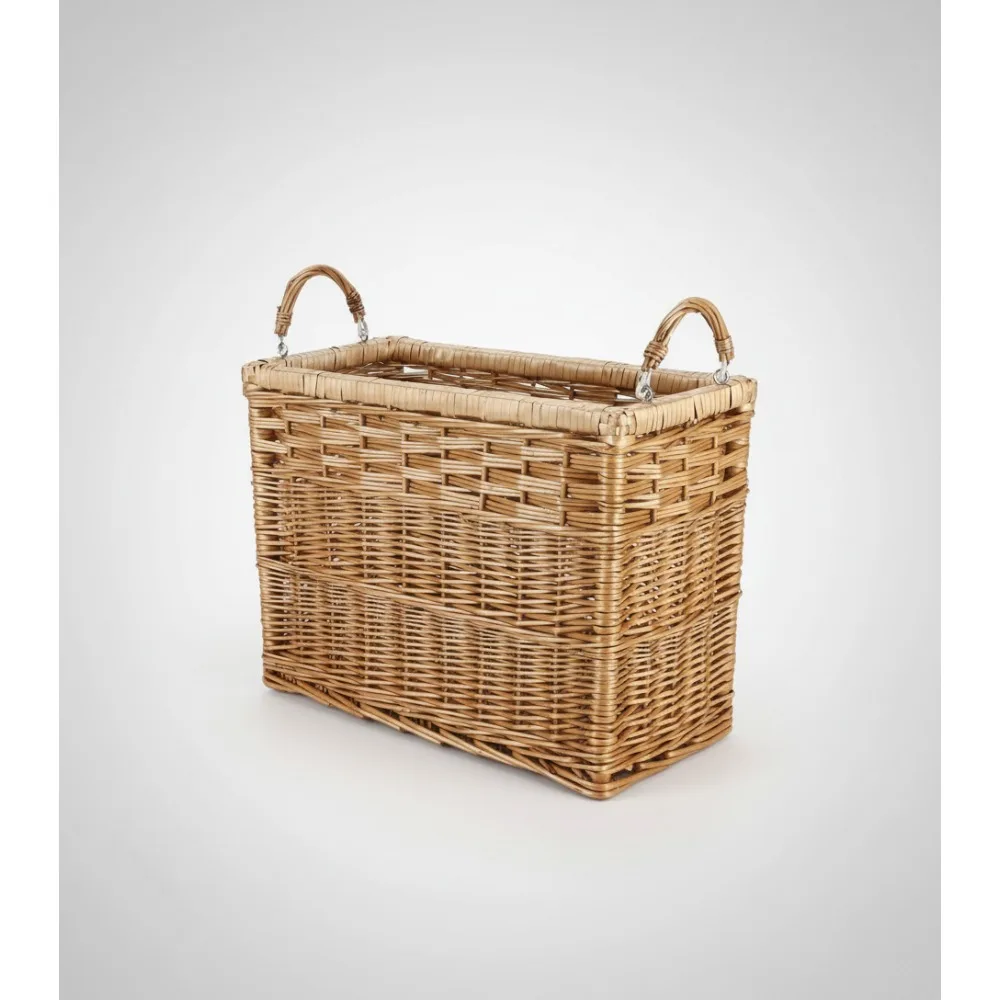 

Natural Woven Storage Basket with Handles - Large Magazine Laundry Organizer for Home Decor