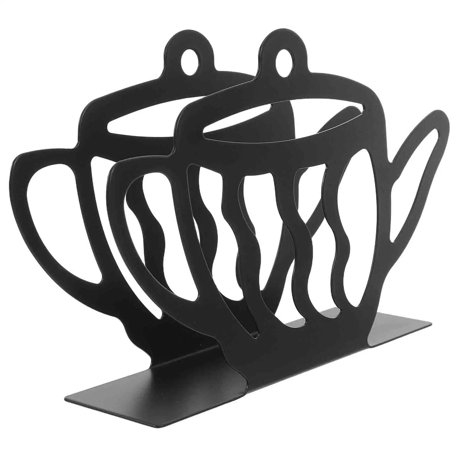 Moderno Porta Servilletas de Hierro Negro Estilo Tetera, Soporte de Servilletas de Pie para Mesa de Comedor, Encimera de Cocina, Porta Toallas de Invitados, para Mesa