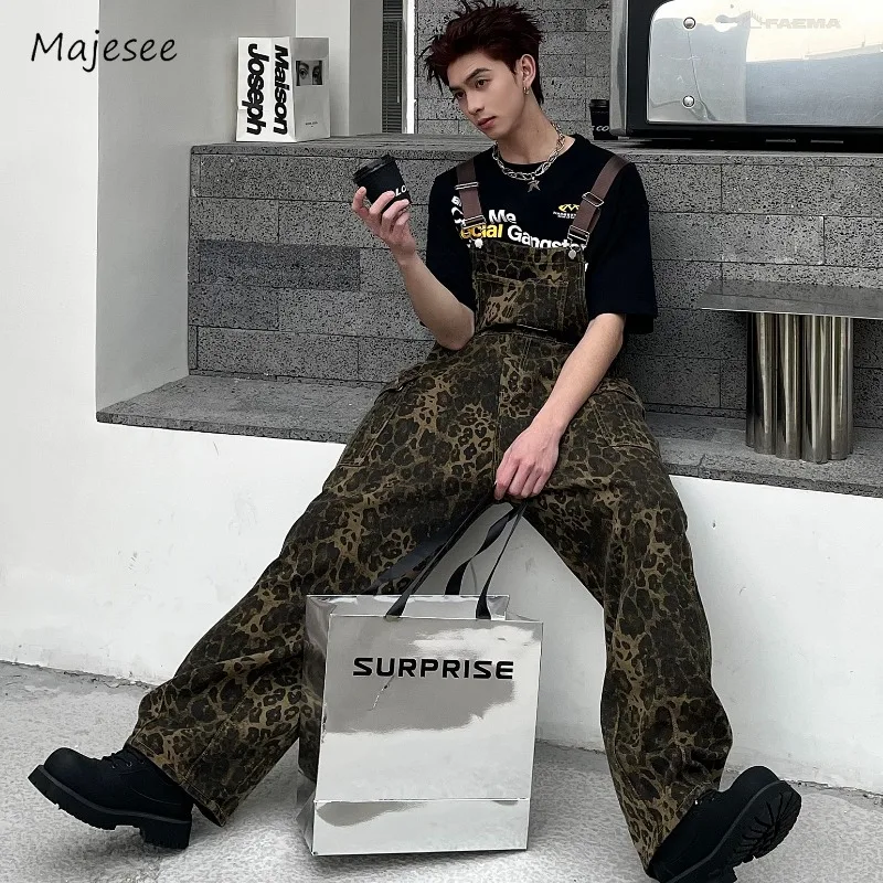 

Cargo Pants Men Leopard Trousers Fashion Streetwear Chic Hip Hop Party Personality American Retro Unique Design New Casual Loose