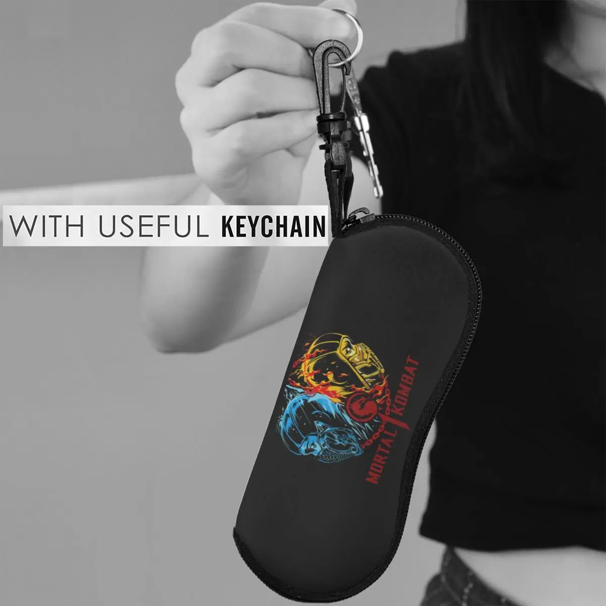 حافظة نظارات Mortal Kombat One Shell صندوق نظارات شمسي واقي للنساء والرجال حقيبة نظارات ناعمة