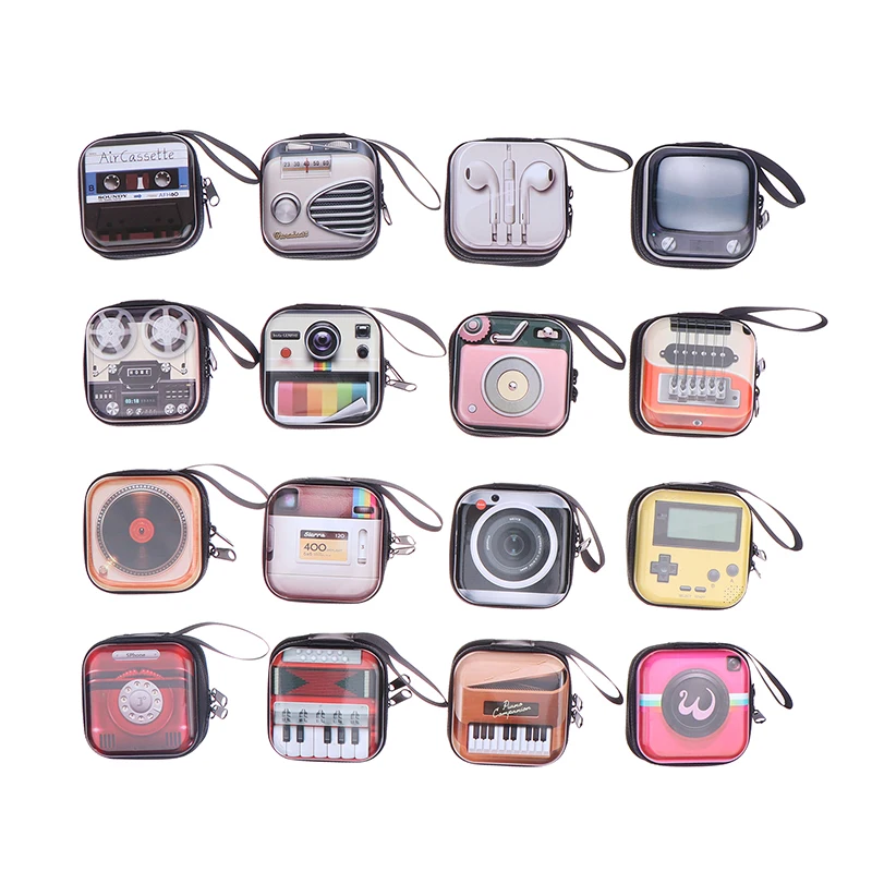 1 Pc Cute Student Coin Purse Retro Musical Instruments Design Wallet Holder For Girls Portable Cute Small Storage Box