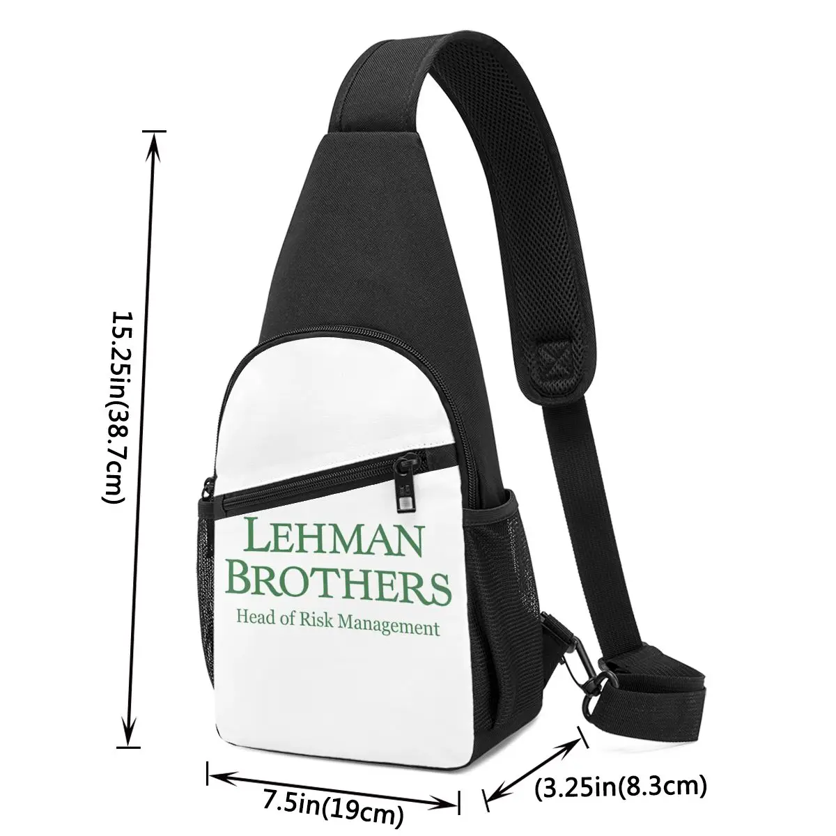 Lehman Brothers Risk Management 2008 Fin Chest Bag Men Sling Crossbody Backpack Chest Bag Traveling Hiking Daypack Shoulder Bag
