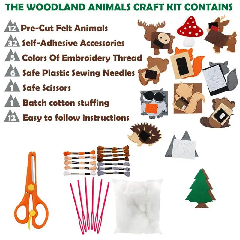 KidsSewing Kits Sewing Kit For Kids Felt Animal Crafting Sewing Kit And Animal Crafts Fun DIY Stuffed Animal Sew Kits For Kids