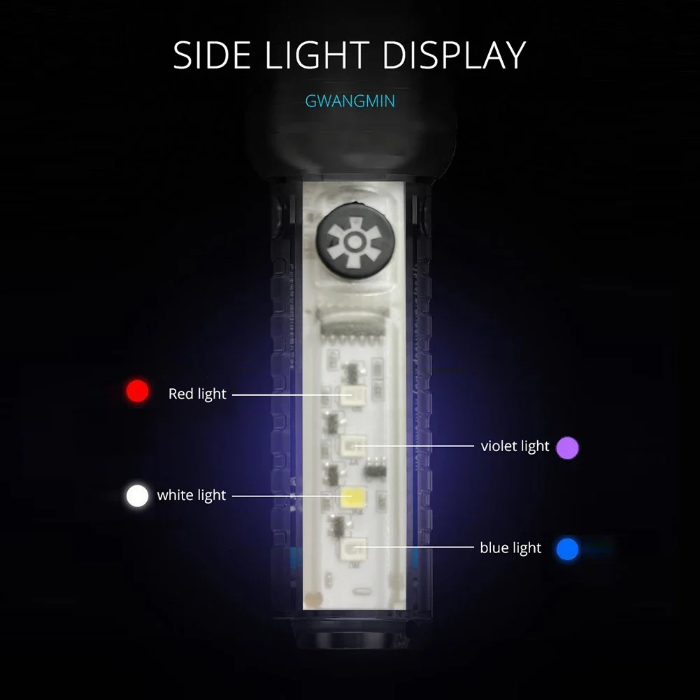 XHP50 LED Portable Flashlight 500mAh 800LM Type-C USB Rechargeable 6 Modes IPX4 Waterproof Camping Banknote Verification Light