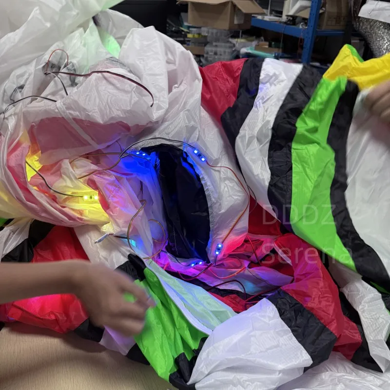 DDDZ 8M 12M ライオンフィッシュカイト巨大LEDカイトラインランドリー40Dリップストップナイロンナイトライトショーカイト大人用大型夜間飛行カイト