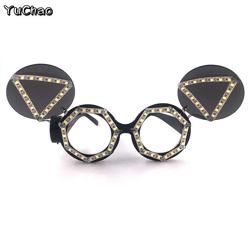 Nette lustige Mickey Cosplay Kostüme Gläser Jungen Mädchen Dekoration Brillen leuchtende LED Neon Gläser Glow für dunkle Nacht