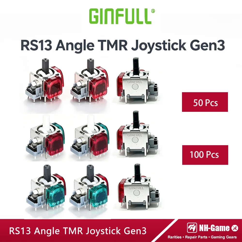 GINFULL RS13 MAX 第3世代 TMR電磁ジョイスティックモジュール 3Dアナログ修理キット PS5/PS4/Xbox Series X/Sコントローラー対応