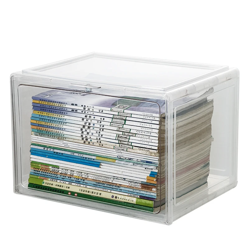 

Desktop bookshelf Children's picture books, books storage, small magazines, acrylic transparent Oxford tree finishing box