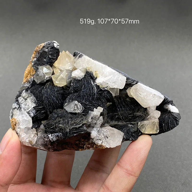 

100% Natural Specular hematite and crystal symbiosis mineral specimen crystal stones gem