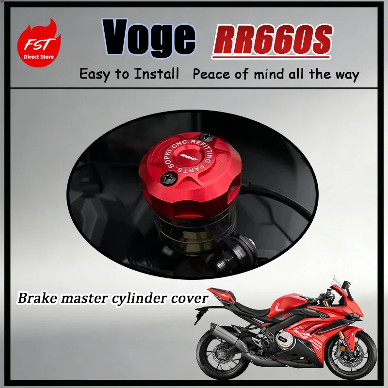 FOR Voge RR660S CNC Aluminum Brake Reservoir Cover Complete Kit - Easy Install Decorative Cap for Motorcycle