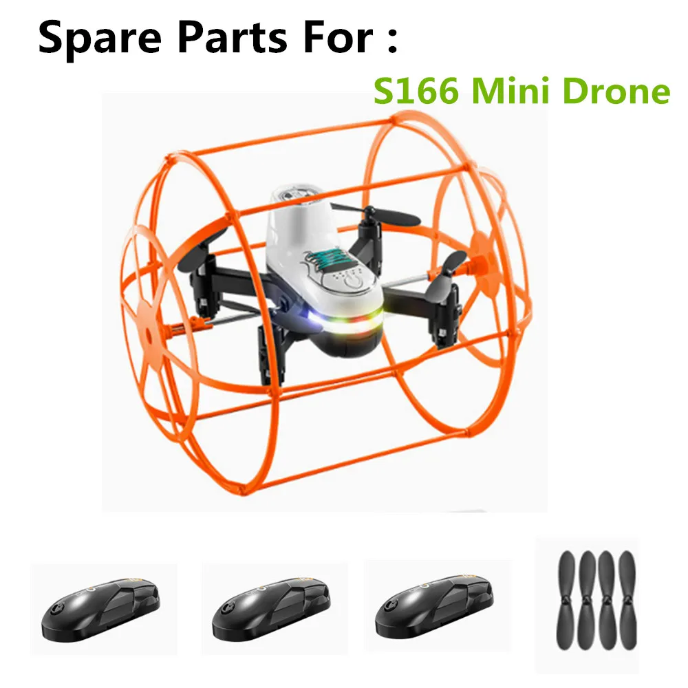 3.7V 500mAh Battery / Propeller Maple Leaf Accessories Use For S166 Mini Drone S166 Batteries Spare Parts