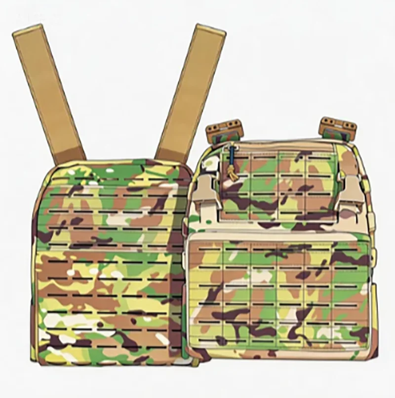 Chaleco Táctico de Liberación Rápida con Sistema Molle y Láser de Baja Visibilidad Plate Cariier, Equipo para Exteriores