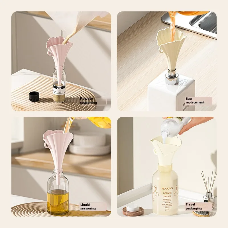 Picture 5: Funnel Household Foldable Kitchen Plastic Size Caliber Refueling Pot for Packaging Filtering Pouring Soy Sauce