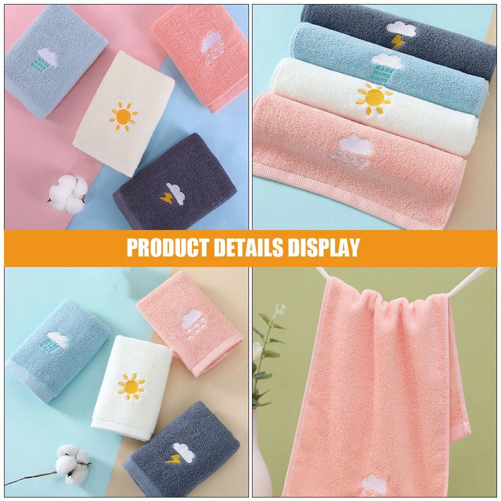 4 قطعة مناشف أطفال قطنية طويلة التيلة جافة فائقة الامتصاص للأطفال مناشف حمام الوجه ملابس التجشؤ مناشف أطفال #5