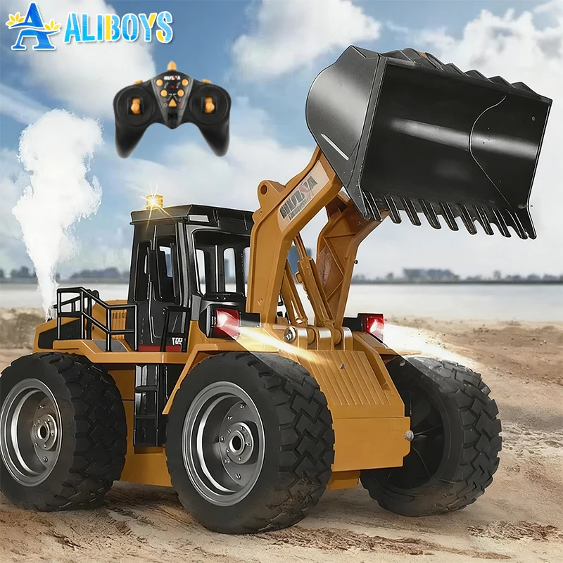 

HUINA RC Truck 1:18 11CH с дистанционным управлением, лопата из сплава, трактор, бульдозер с распылителем, инженерная машина, рождественские подарки для мальчиков