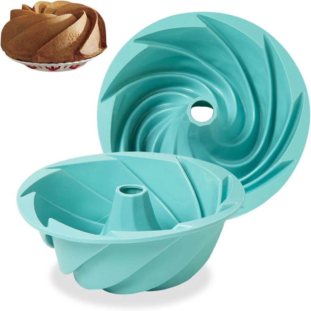 Silicone Fluted Pans Non-stick Bundt Pan Baking Molds Perfect Bakeware for Cake Jello Gelatin Bread Para Gelatinas Mold