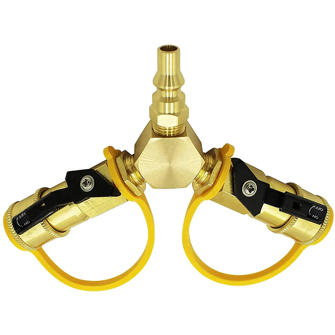 A73P 1/4inch RV Propane Quick Connect Y Splitter Adapter for RV to Grill & Quick Connect Propane Hose Fittings Connector