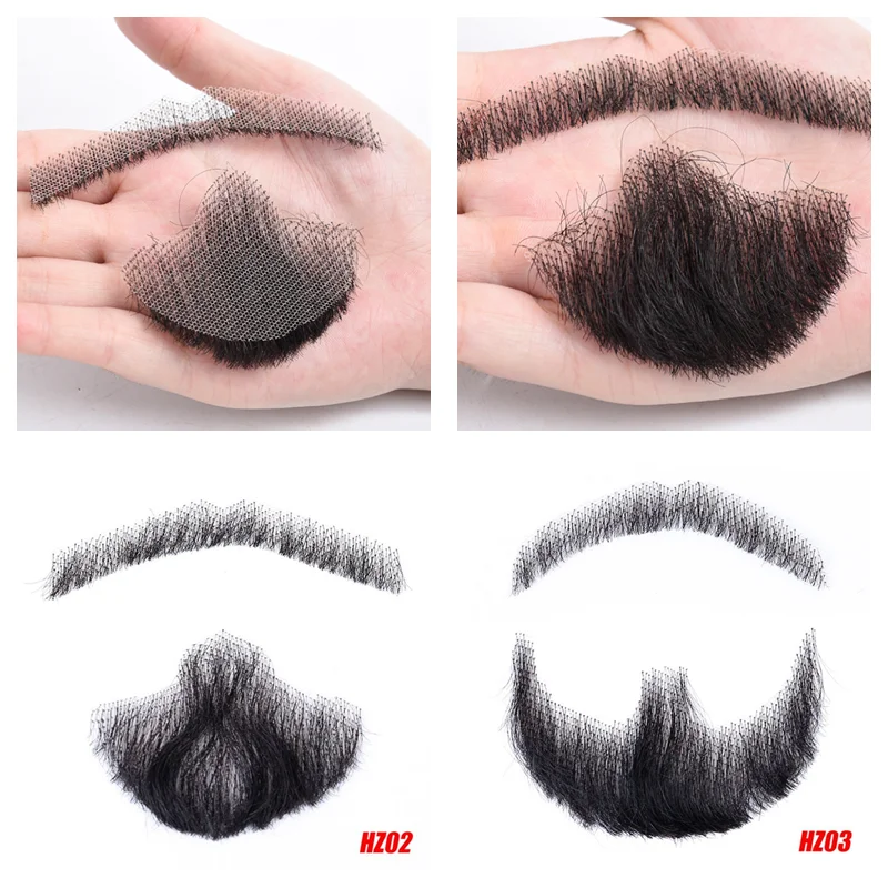 Short Trimmable Fake Beard Hand Hook Lace Fake Mustache for Men Daily Wear / Acient Role Play Drama/Party