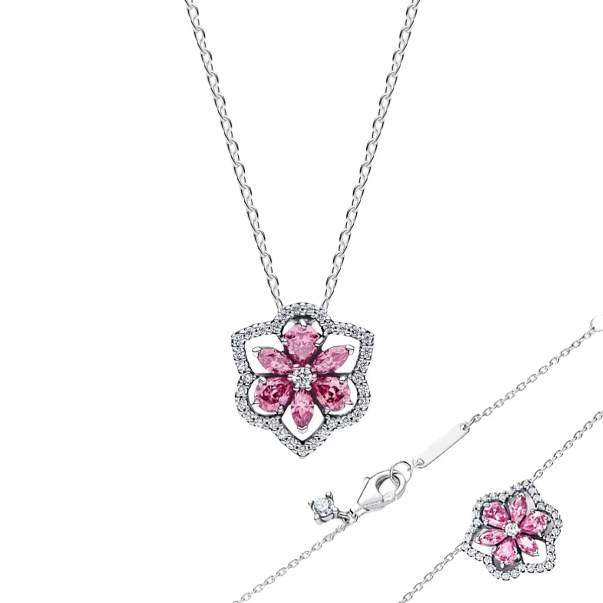 Original 925 Sterling Silver Charms Simple Heart Bow Flower Star Bee Earrings Pendant Necklaces Fit Women's Fine Jewelry Gifts view 4