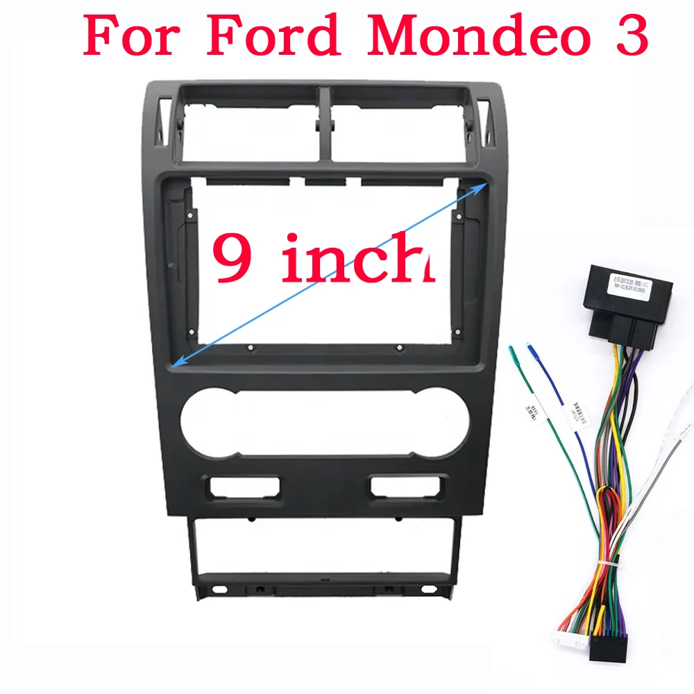 WQLSK 2 Din 9 Inch Car Android Radio Fascia for Ford MONDEO 2004 2005 2006 2007 Special Dash Trim Kit DVD Frame Panel Refitting