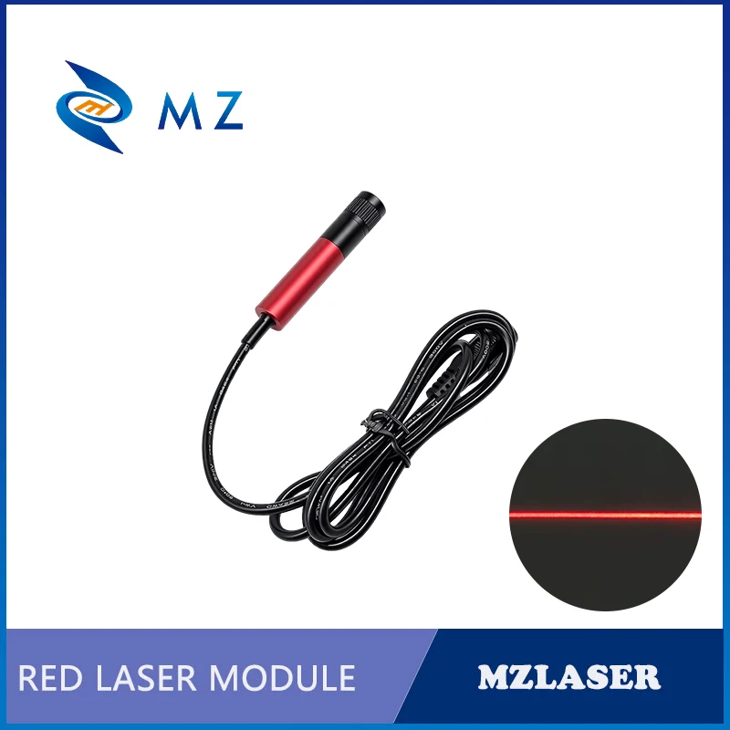 Adjustable Focusing Red Line Laser Module 638nm D12mm 0.5mW 1mW 5mW 10mW 3V 5V 12V 24V Industrial Grade for Woodworking Parts
