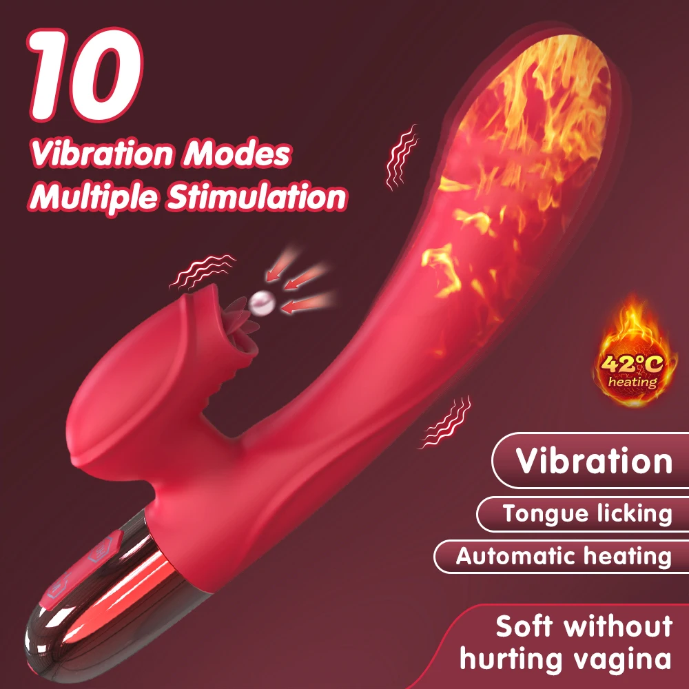 Powerful Vibrator for Women with Tongue Licking Clitoris Stimulator Female Masturbation G Spot Dildo Adults Goods Sex Toys 18+