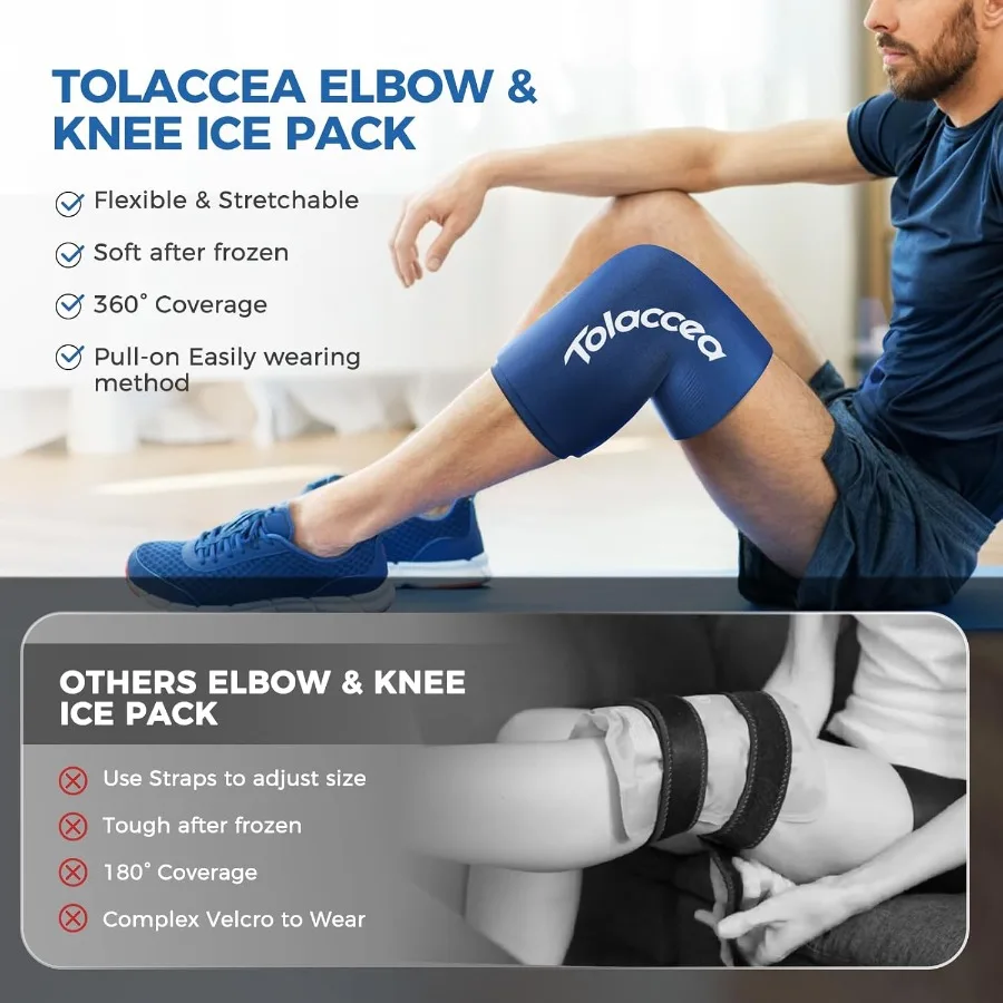 Flexibler Eisbeutel für heiße und kalte Therapie mit Kompressionsunterstützung: Wiederverwendbare Gelfolie für Verletzungen, ideal für Knie, Wade und Ellenbogen