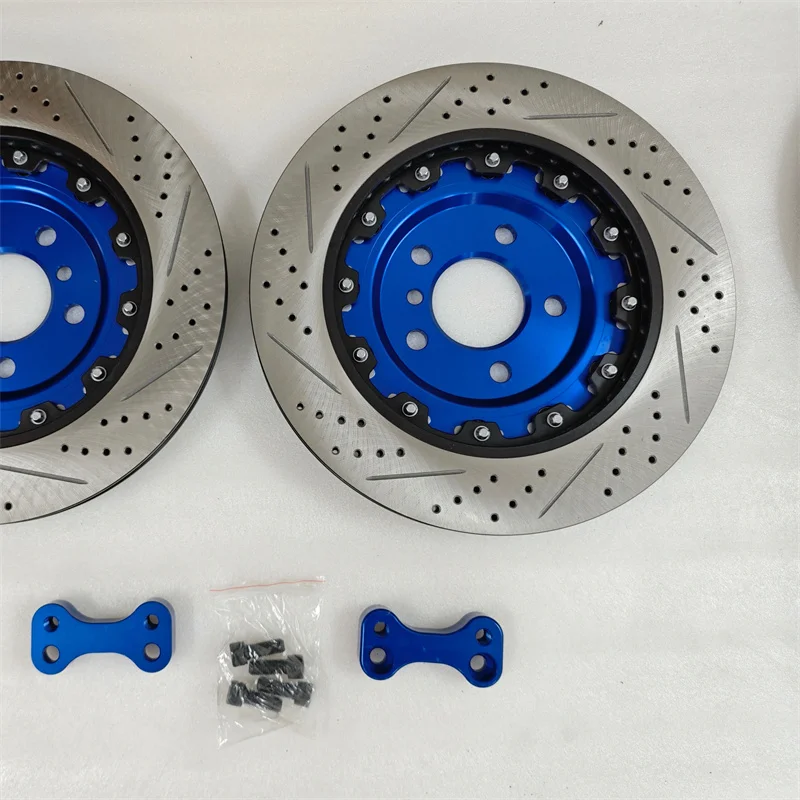 Rear Brake Disc 350 34mm Floating Center Bell Anodized Blue F10 FZ35 Sedan Auto Car Sale Now Parts Auto