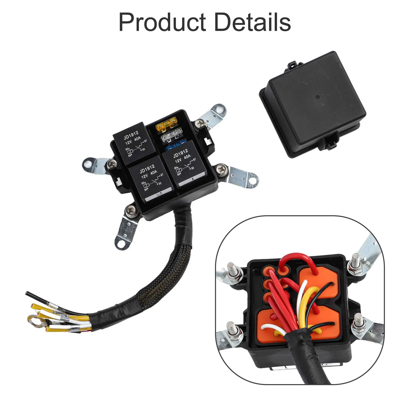 12V 3 Way Fuse Relay Box 4 Pin 5 Pin 40Amp IP65 Waterproof For Car Truck SUV RV Boat Electrical System Protection Accessories