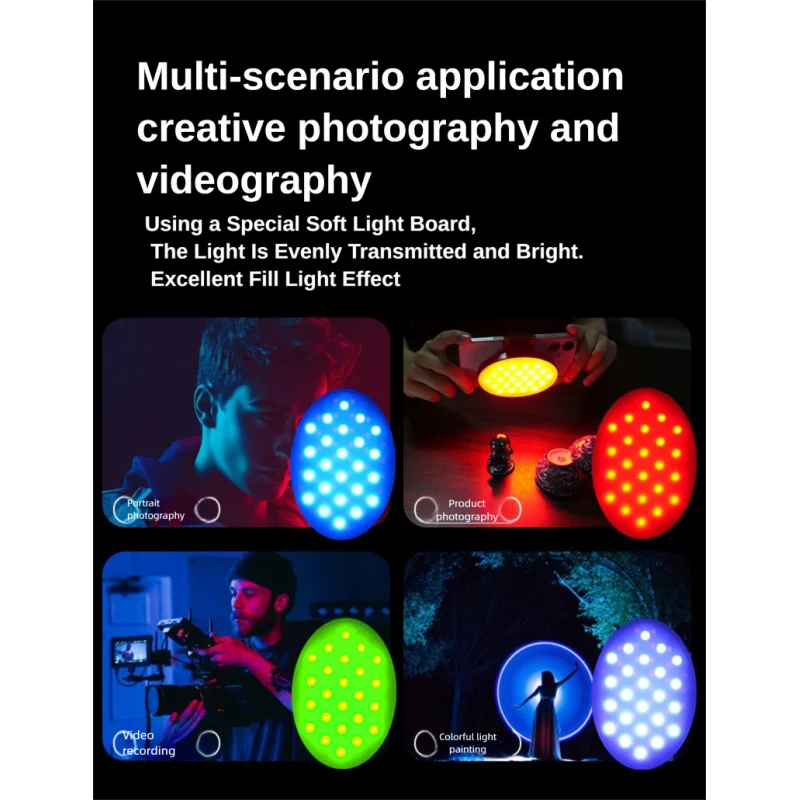 Luz de bolsillo RGB luz de belleza luz de relleno para teléfono móvil en vivo deslumbrante mini fotografía efecto de luz RGB