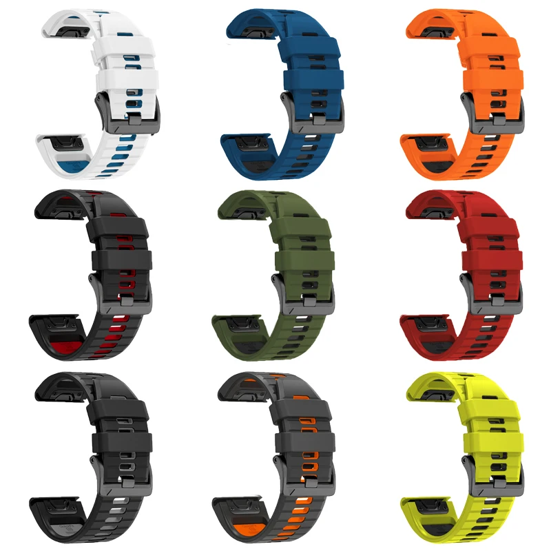 Silicone Strap 22mm 26mm For Garmin Fenix 7/7X/6/6X Pro/5/5X Plus Screw Buckle Band Epix Pro Gen 2 51mm 47mm Bracelet Wristband