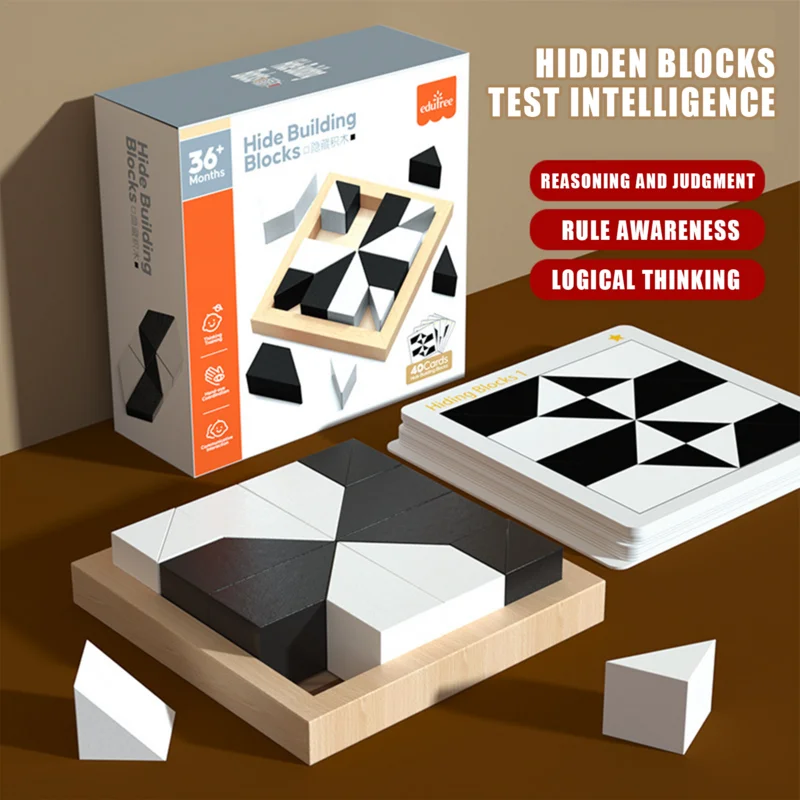 Pola blok Hiding blok Tangram Jigsaw untuk anak-anak pendidikan bangunan bata pencerahan Jigsaw Puzzle papan permainan Puzzle